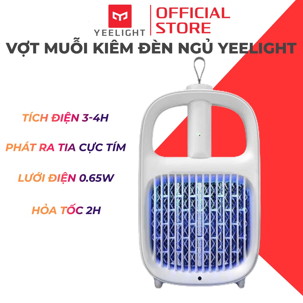 Vợt muỗi Yeelight YLGJ04YI kiêm đèn ngủ phát tia cực tím bắt côn trùng, thiết kế 2 trong 1, pin sạc dễ sử dụng