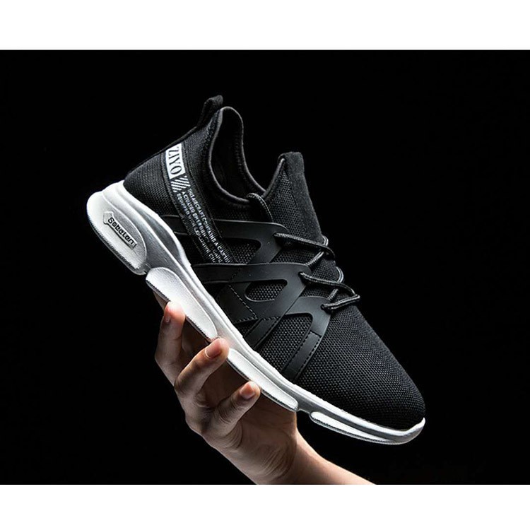 Giày Nam Sneaker Thể Thao - Giày chạy bộ, giày tập SPISO A036 Màu Đen