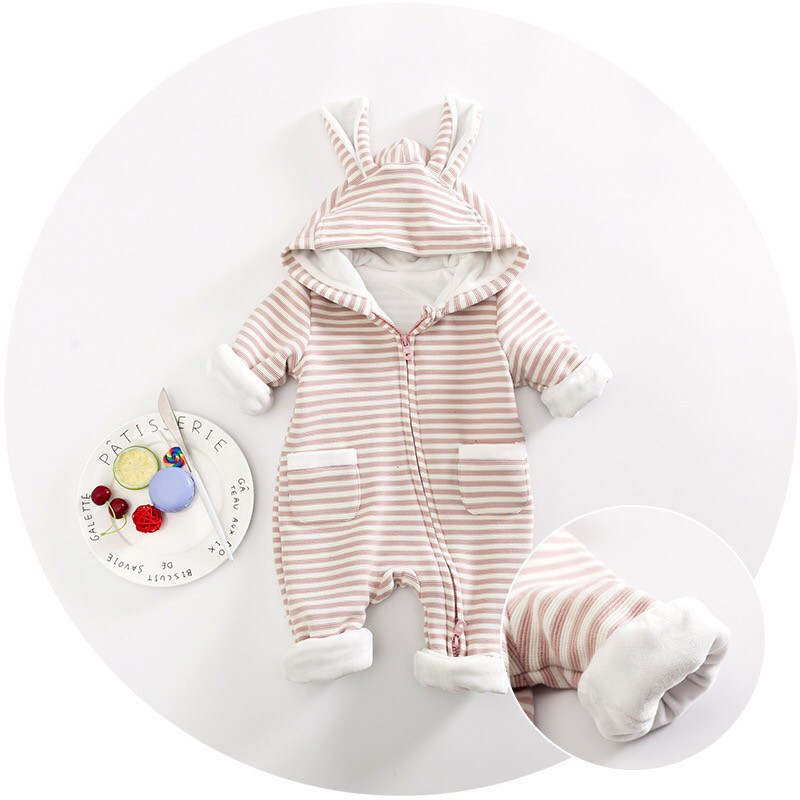 Bodysuit Tai Thỏ Kẻ Sọc Xinh Xắn | BigBuy360 - bigbuy360.vn