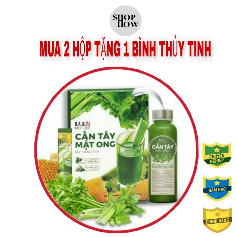 Giảm Cân Hiệu Quả Sau 7 Ngày Với Bột Cần Tây Mo ( Hộp 14 gói ) - mua 2 hộp tặng 1 bình thủy tinh