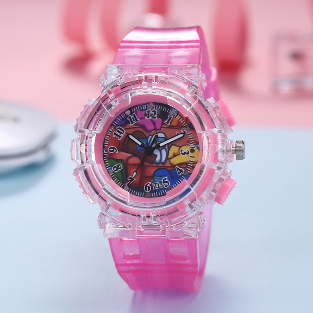Đồng hồ đeo tay tích hợp đèn led nhiều màu sắc in họa tiết hoạt hình sáng tạo cho trẻ em