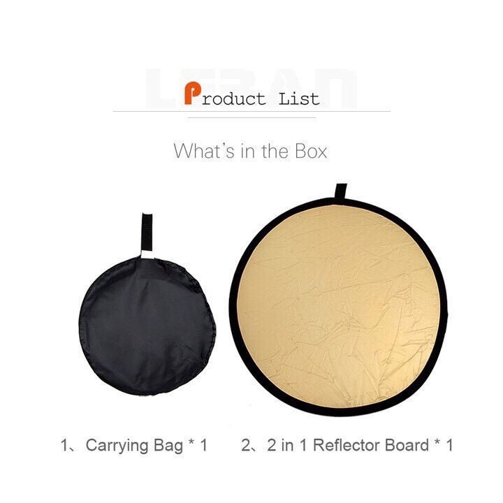 Tấm hắt sáng, tản sáng mặt vàng, mặt bạc 2 trong 1 đủ size - VẢI GÂN