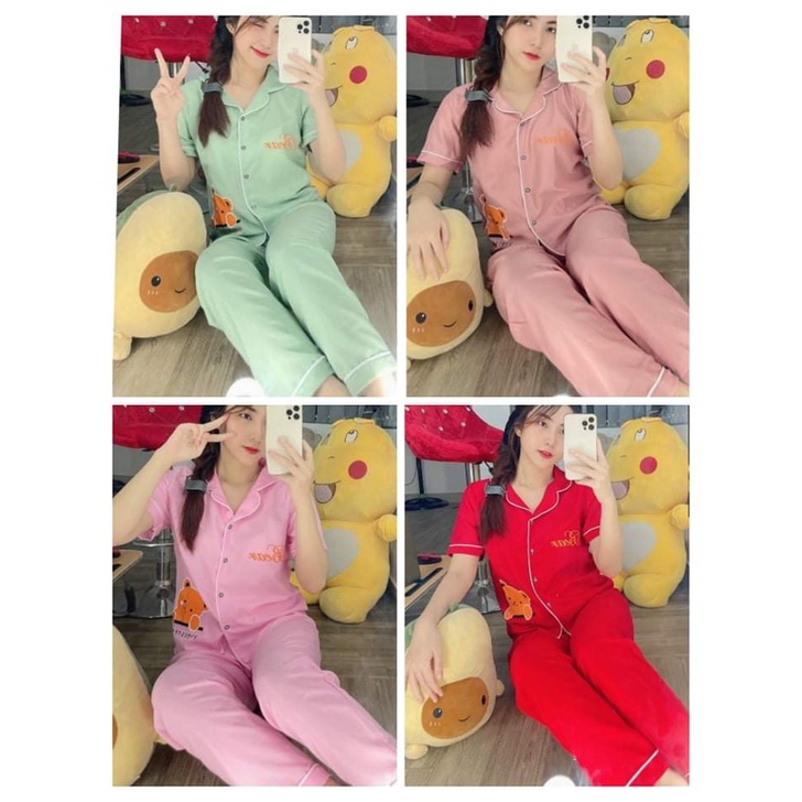 Sét đồ bộ tay ngắn kate lụa đẹp - đồ bộ nữ- đồ mặc nhà - From dưới 56kg