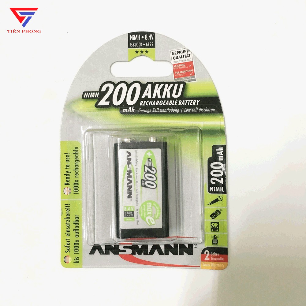 Pin Sạc 9V vuông Energizer, Ansmann, Camelion Chính Hãng