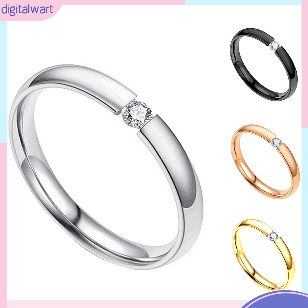 Nhẫn Thép Không Gỉ Đính Đá Zircon Thời Trang Dành Cho Nam Và Nữ