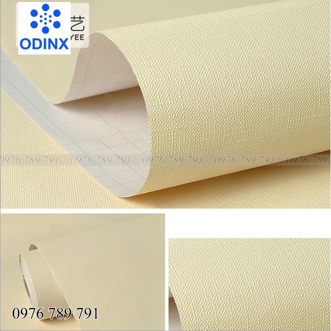 Giấy Dán Tường Màu Vàng Vân Nổi Có Keo Sẵn Cuộn 10m