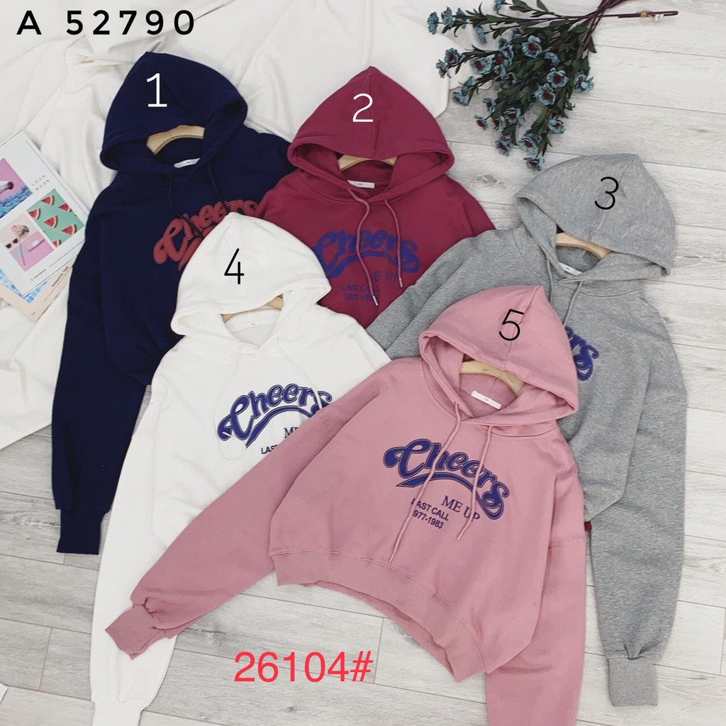 26104. ÁO NỈ CHỮ CHEERS NGỰC CÓ MŨ | BigBuy360 - bigbuy360.vn