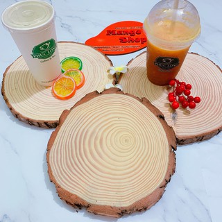 Miếng gỗ tròn size to 20-25cm ( Miếng gỗ decor trang trí chụp ảnh)
