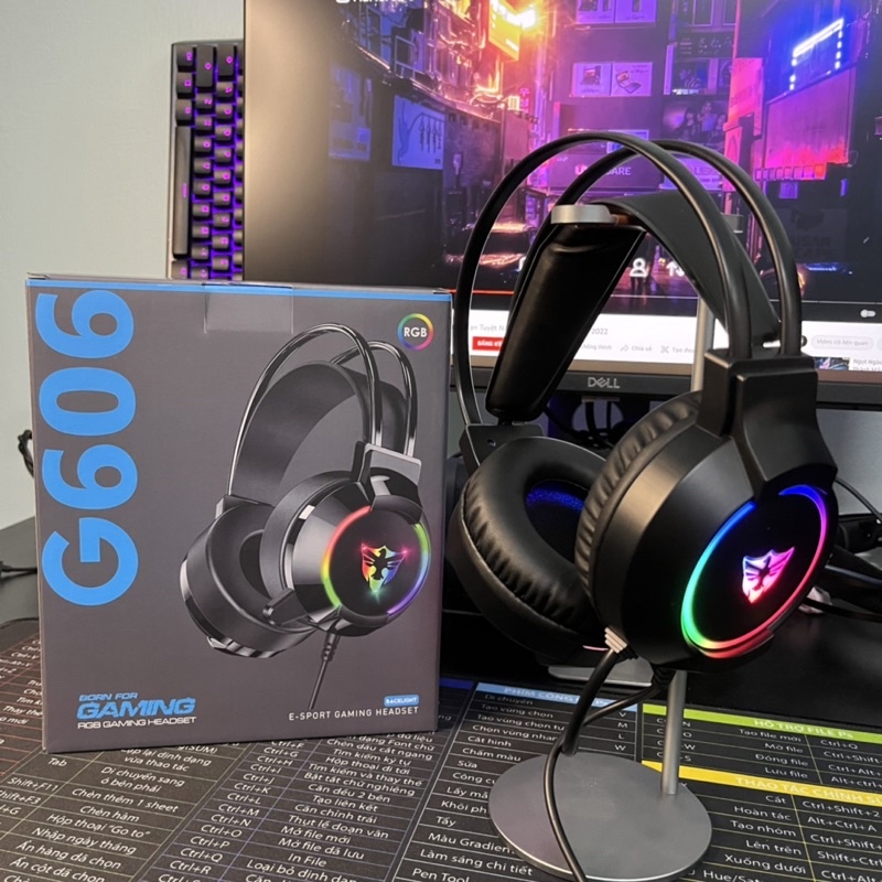 Tai nghe chụp tai gaming giả lập G606 7.1 led rgb cho máy tính pc laptop chơi game giải trí cổng USB