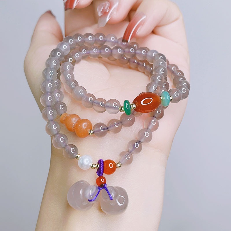 [Hàng Mới Về] Vòng Đeo Tay Hạt Mã Não Phong Cách Dân Tộc Retro Mới