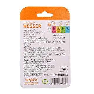 [CHÍNH HÃNG] Bộ Đôi Núm Vú Wesser Cổ Nhỏ Size L (Cho bé trên 7 tháng tuổi)