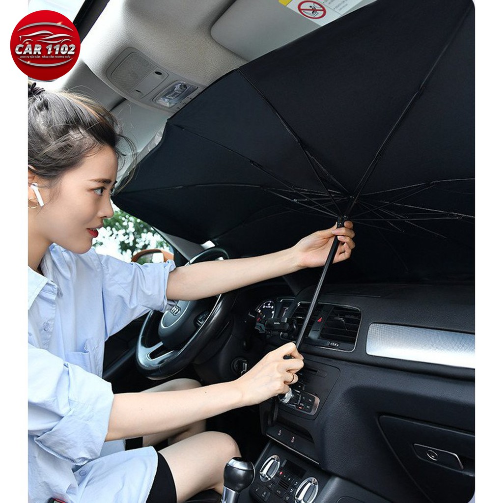 Ô che nắng kính trước xe ô tô (Kèm bao da) - Bảo vệ nội thất ô tô - Dù che nắng kính lái xe hơi- chống tia UV
