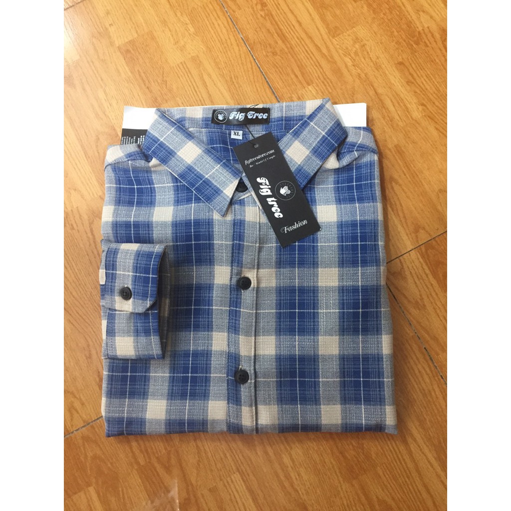 SET SƠ MI NAM&amp; VÁY NỮ FIGTREE CARO XANH (MS :168A)NỮ KÈM THUN