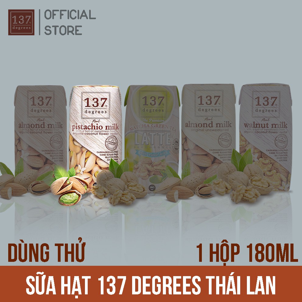 Hộp Lẻ DÙNG THỬ Sữa Hạt 137 Degrees Thái Lan - Hộp 180ml