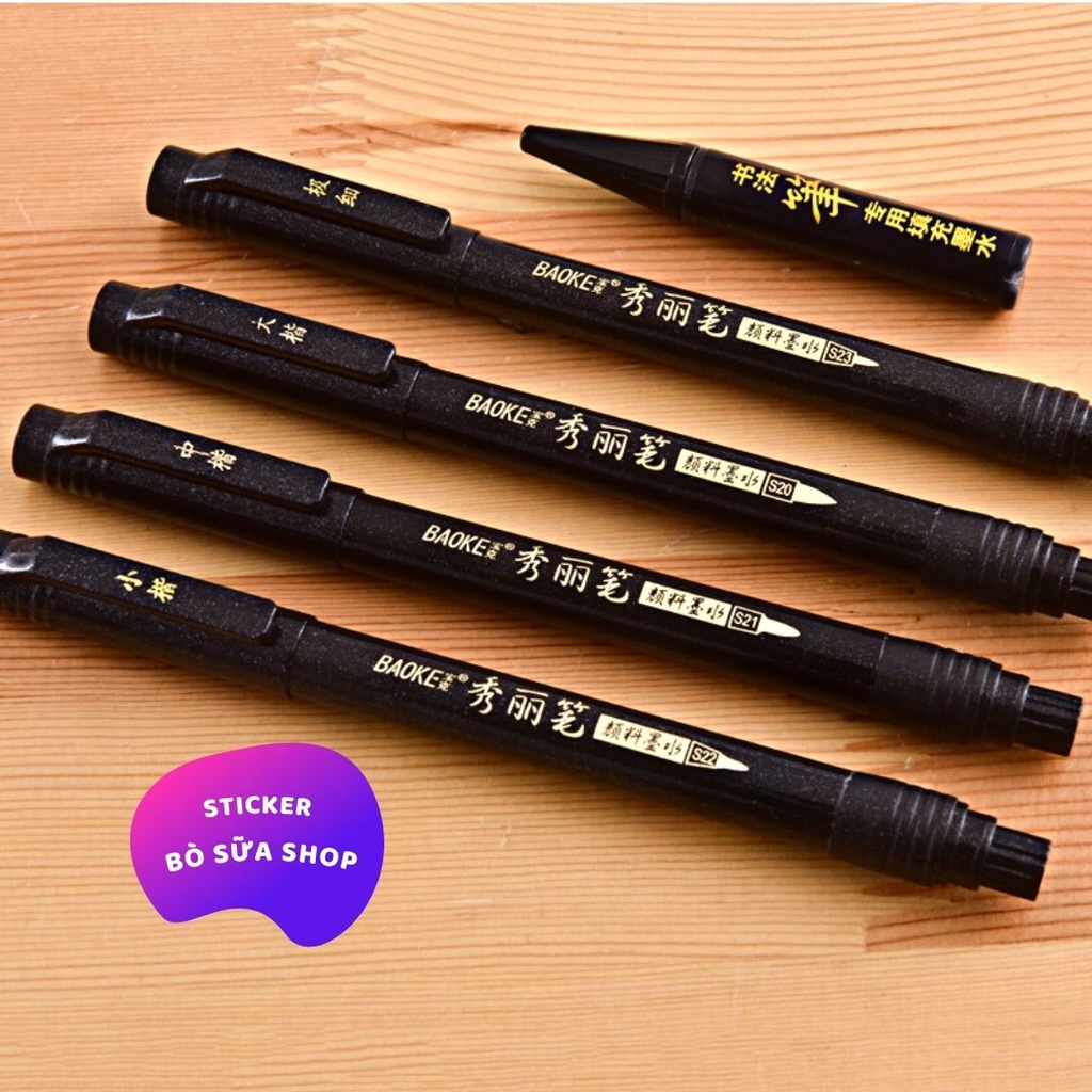 Bút Baoke luyện viết calligraphy bút brush tập viết thư pháp stickerbosuashop