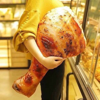 CHÍNH HÃNG Sỉ_Gối Ôm 3D Hình Đùi Gà Nướng_gấu bông, quà tặng