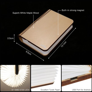 Đèn Led Hình Sách Kèm Cáp Sạc Usb Độc Đáo