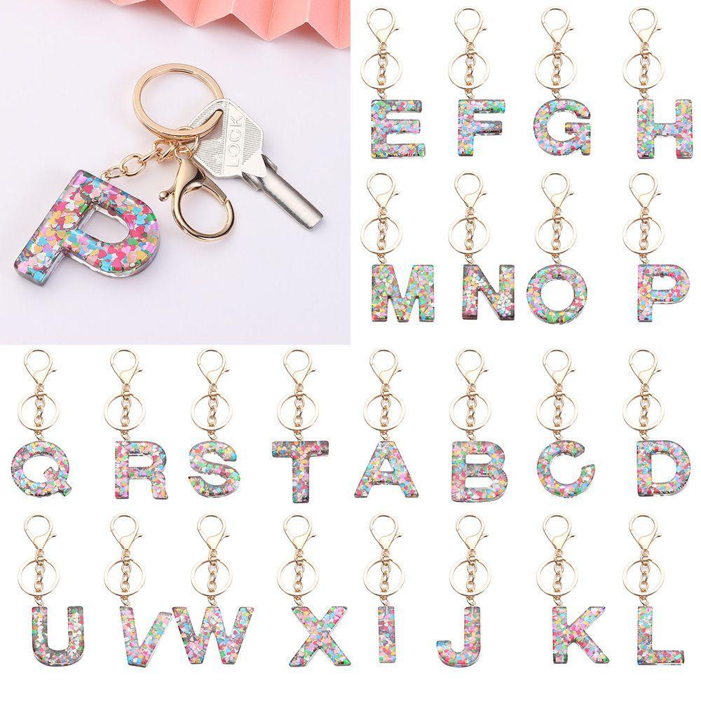 LANFY Set 26 Móc Khóa Kim Loại Hình 26 Chữ Cái Tiếng Anh