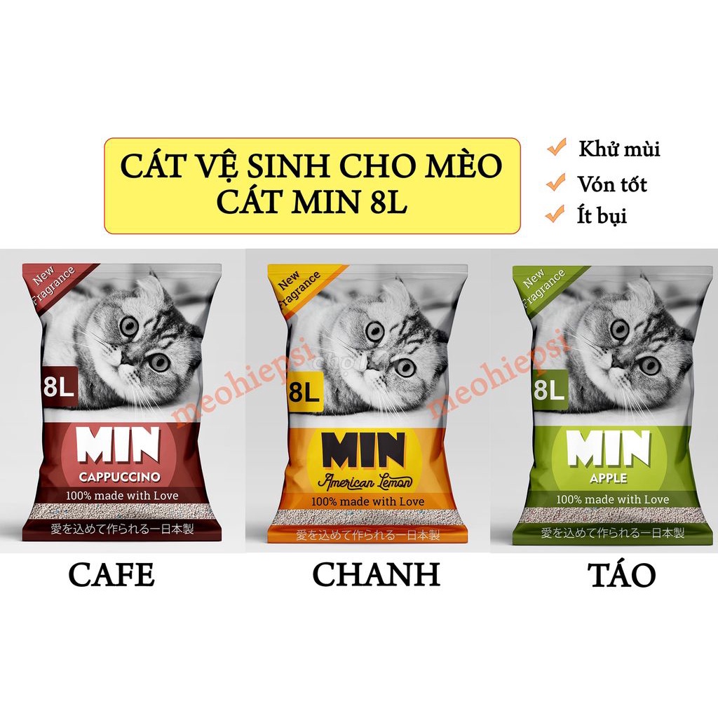 [8L] cát MIN túi 8L cho mèo khử mùi vón tốt hiệu quả