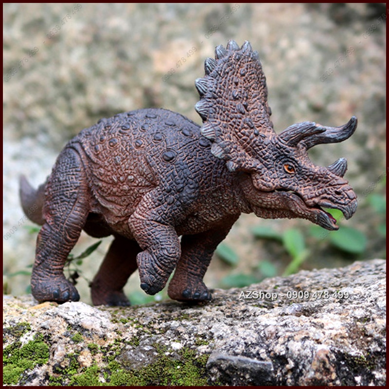 Mô Hình Khủng Long Tê Giác 3 Sừng Triceratops Sống Động - Nâu