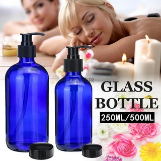 (Hàng Mới Về) Chai Thủy Tinh Xanh 250ml / 500ml Có Vòi Bơm Kèm Nắp Đậy Tiện Dụng