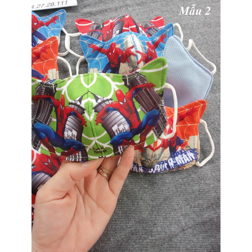 Khẩu trang Siêu nhân người nhện cho bé trai - hàng đẹp 3 lớp, | BigBuy360 - bigbuy360.vn