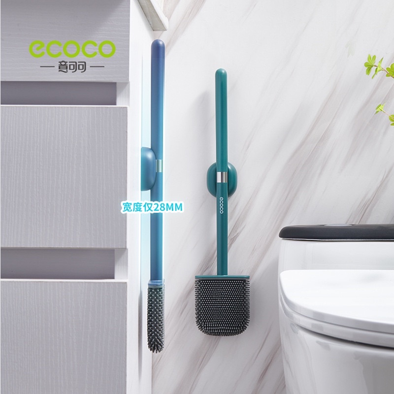 Cọ vệ sinh Silicon dẹt ECOCO mẫu mới treo hít từ tính, Cọ toilet, Chà cầu nhà tắm tiết kiệm không gian