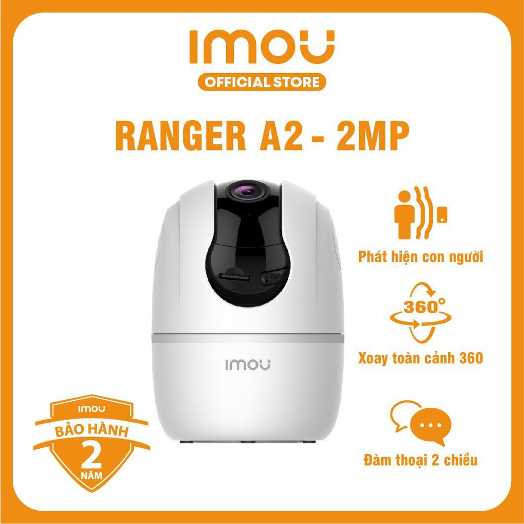 Camera Wifi Imou Ranger A2 (2MP) I Phát hiện con người I Xoay toàn cảnh 360 I Đàm thoại 2 chiều I Bảo hành 2 năm