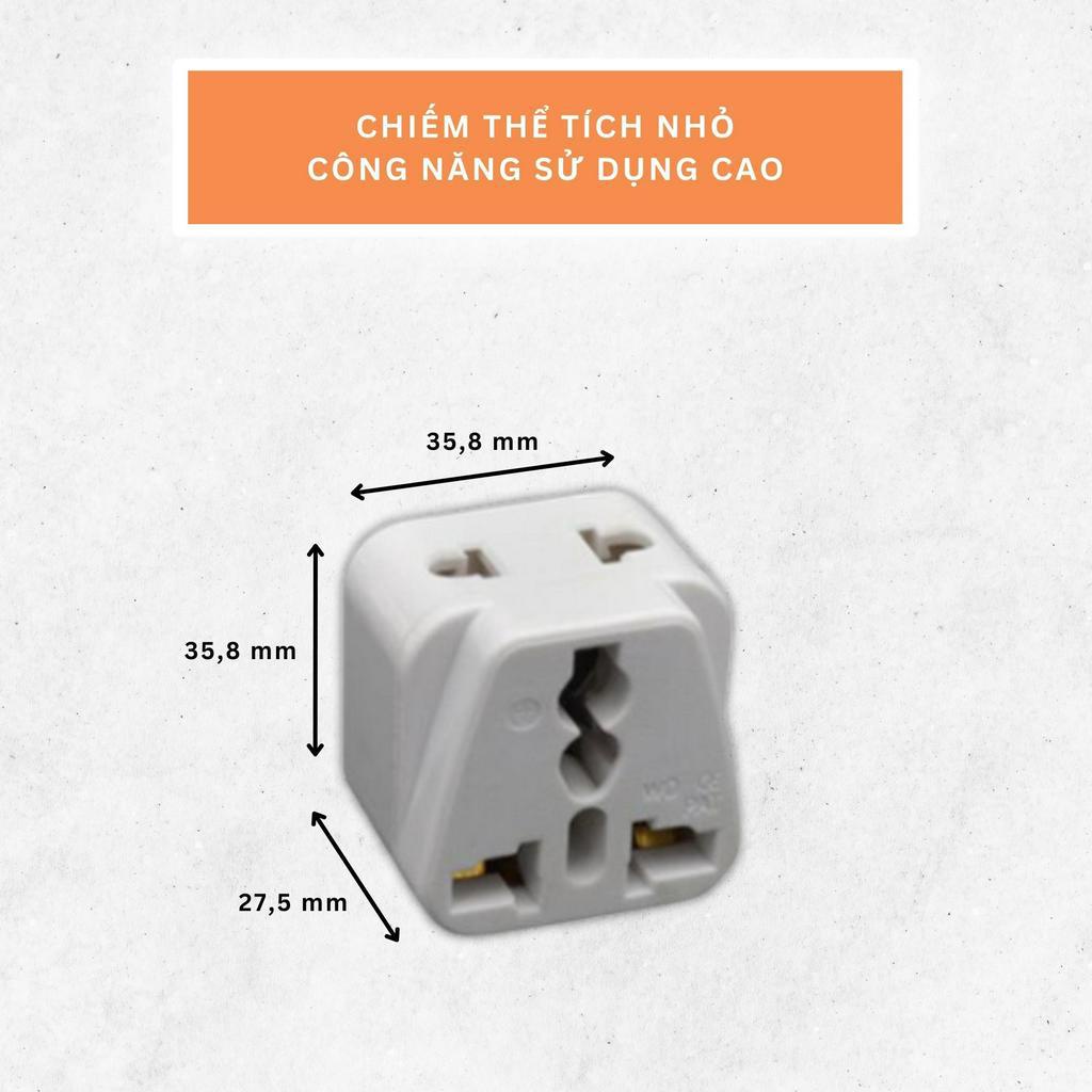 Ổ chia điện đầu nối thông minh P8 OCD 1 chia 2 cửa có ổ cắm 3 chấu tiện lợi