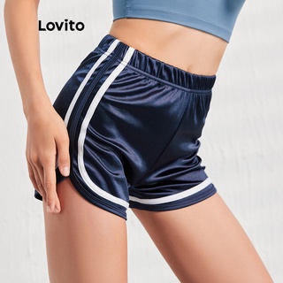 15de-Quần đùi Lovito phong cách thể thao dành cho nữ L07054 (xanh biển)