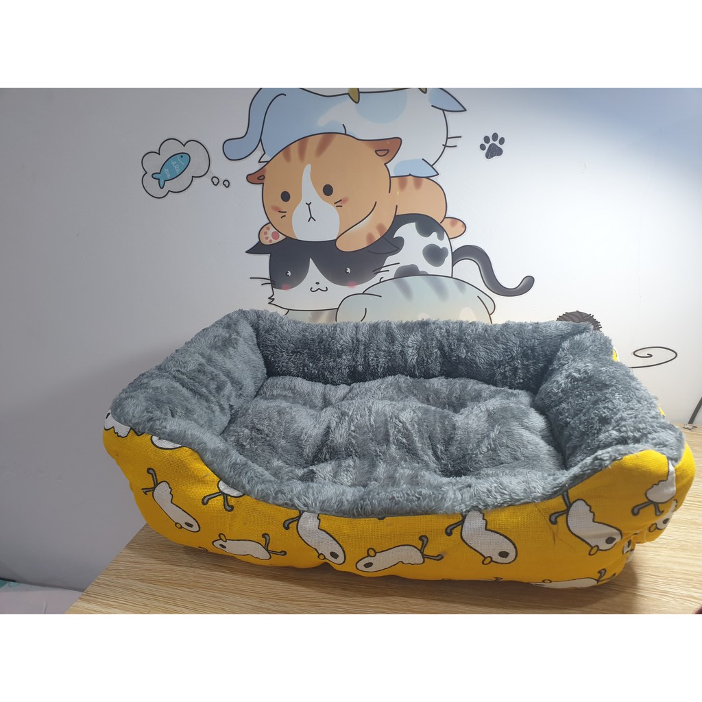 Đệm ấm cho chó mèo lót lông có thể dùng với thảm mùa hè. Nệm chữ nhật cho thú cưng