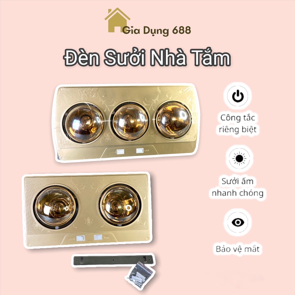 Đèn sưởi nhà tắm 2 bóng, 3 bóng Ouye chính hãng - LAVITA