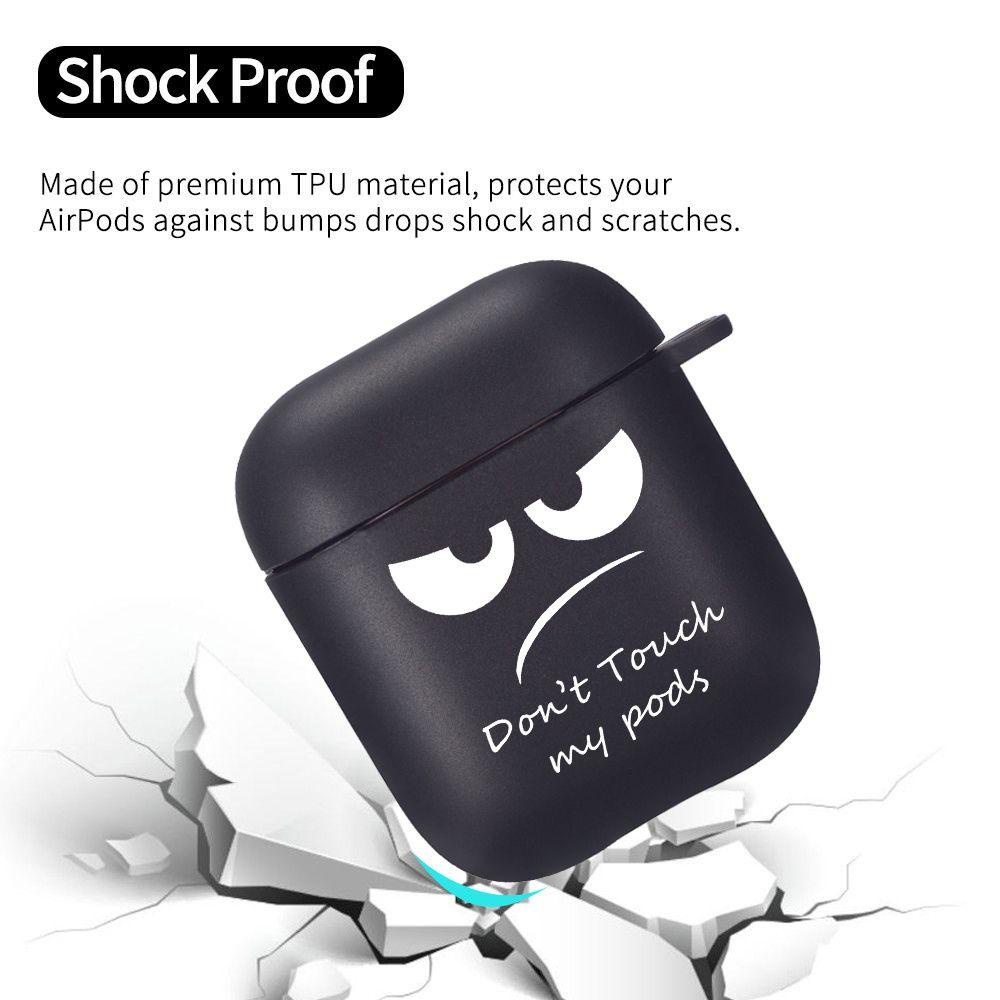 BTLIMER Vỏ Bảo Vệ Hộp Sạc Tai Nghe AirPods 3 Bằng Silicon Mềm Chống Sốc Hình Dont Touch My Pods
