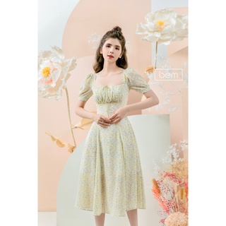 DR184- đầm cổ vuông cột nơ Bem