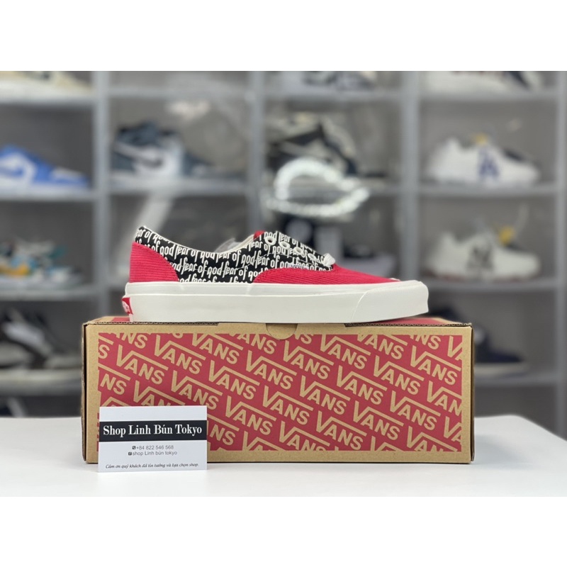 Giày Sneaker Vans fog đỏ phụ kiện đầy đủ