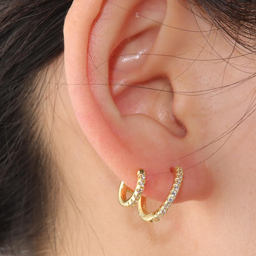 Khuyên Tai Giả Xỏ Sụn Tai Hai Lớp Thời Trang Cho Nam Và Nữ