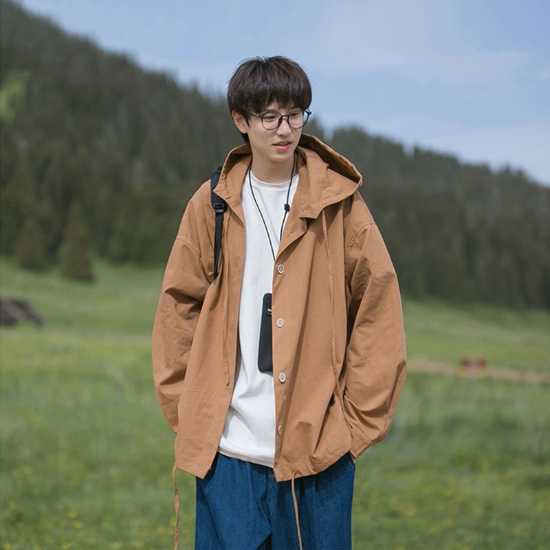 Áo Khoác Kaki Tay Dài Có Mũ Trùm Phong Cách Hip Hop Thời Trang Xuân Thu Cho Nam