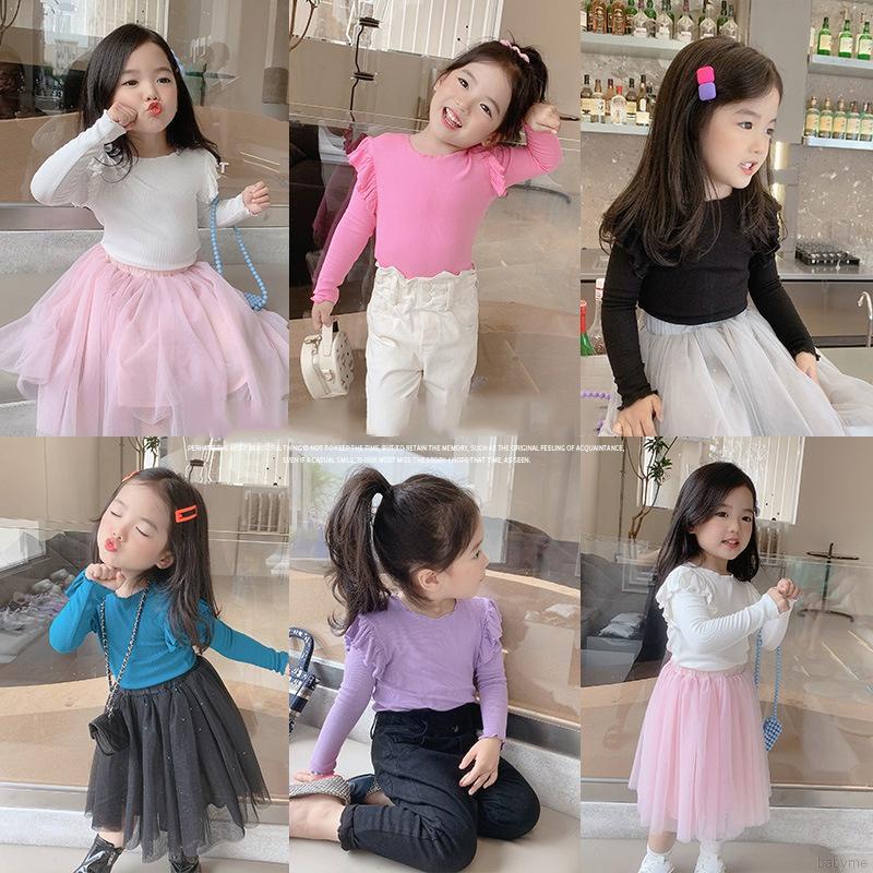 Áo thun tay dài màu sắc xinh xắn thời trang dành cho bé yêu