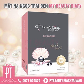 Mặt nạ My Beauty Diary Ngọc Trai Đen trắng sáng da hộp 8 miếng