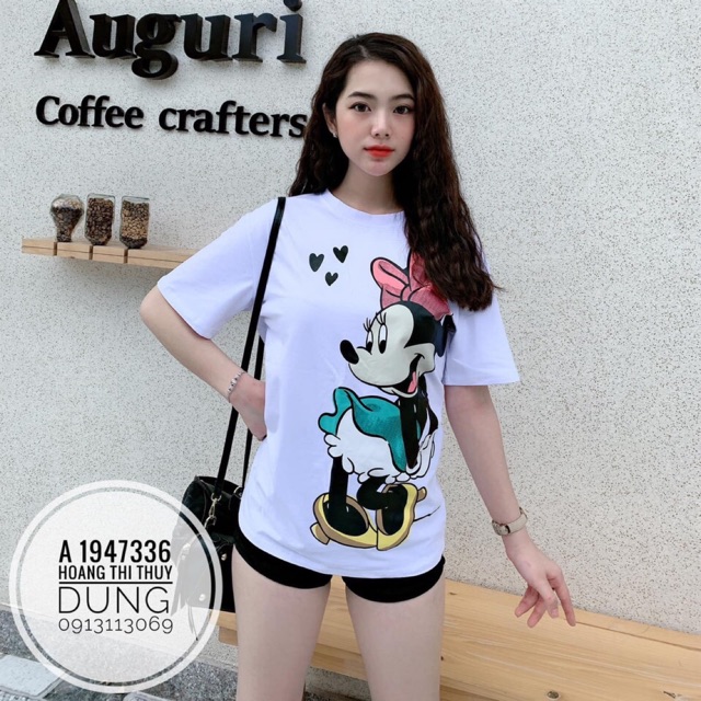 Áo phông thụng Mickey nơ