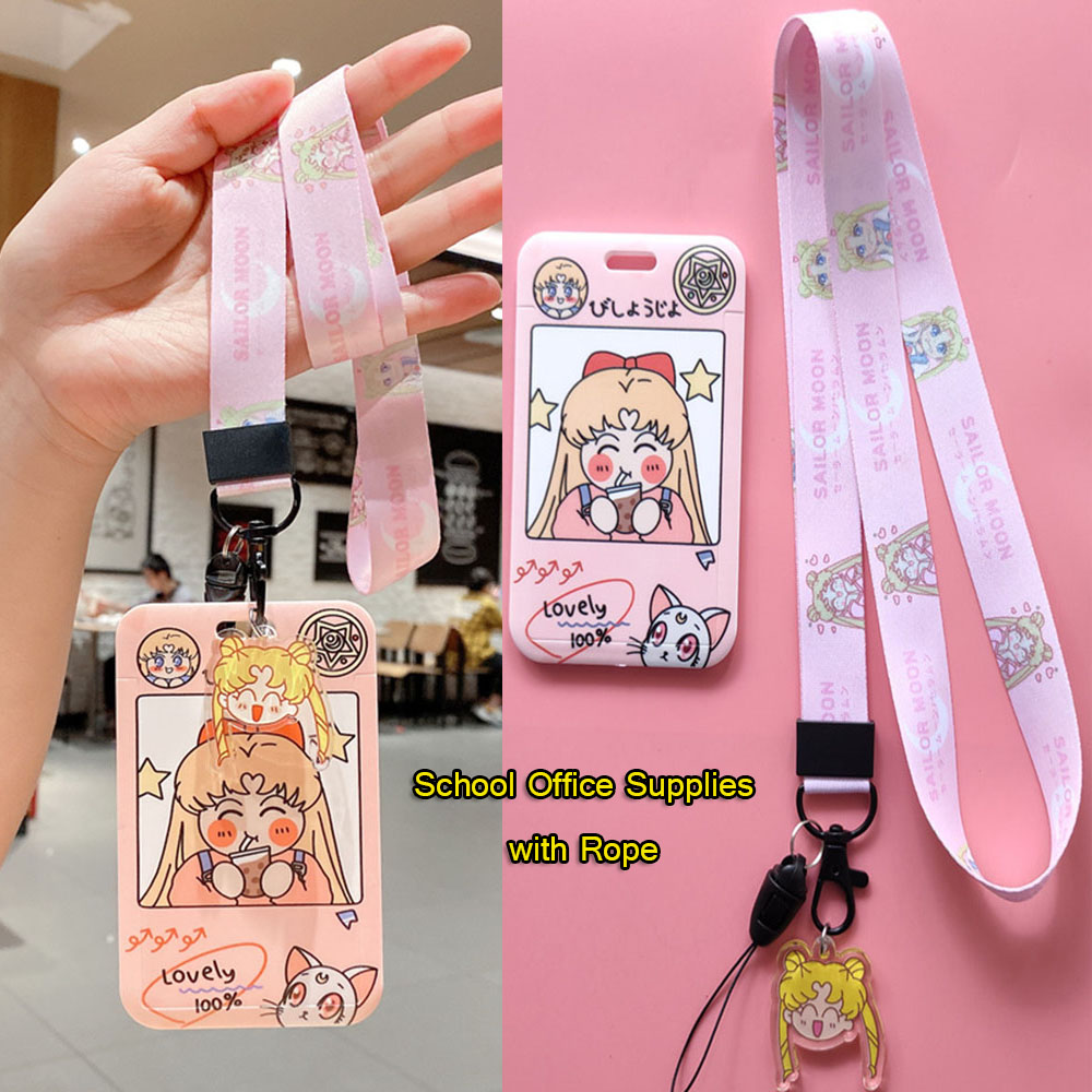SAILOR MOON Túi Đựng Thẻ Có Móc Khóa Hình Thủy Thủ Mặt Trăng Dễ Thương