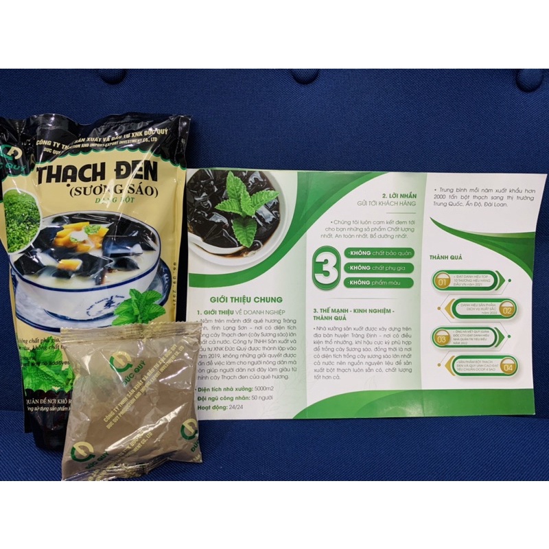 Bột thạch sương sáo đen Đức Quý 50gram hàng xuất khẩu cao cấp