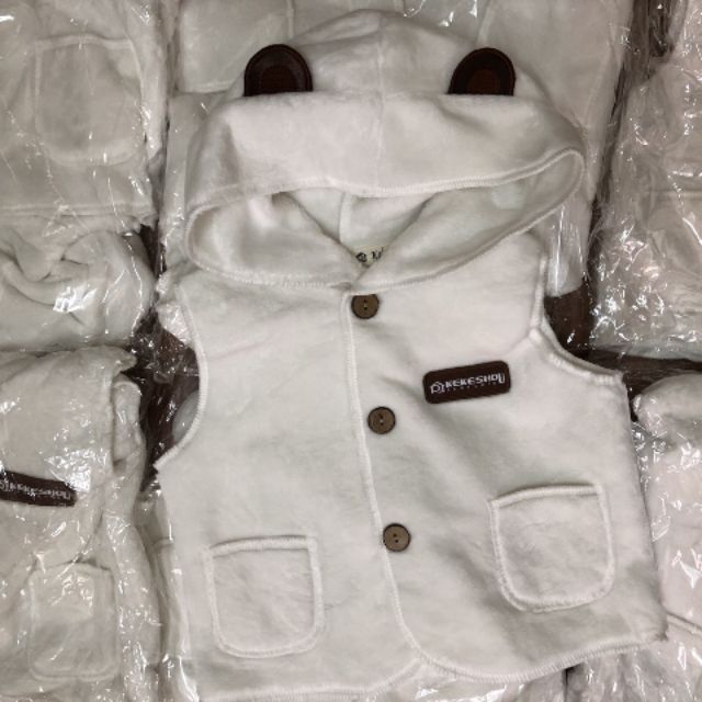 Áo gile lông tai gấu sz 90_110