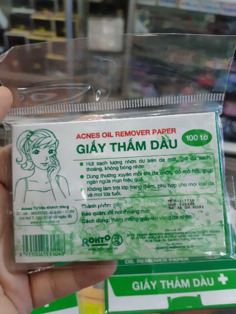 Giấy thấm dầu acnes 100 miếng