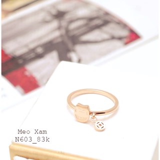 Nhẫn titan mèo may mắn