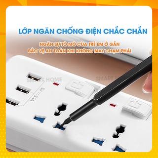 Ổ cắm điện USB nhiều lỗ cắm T2 công tắc bật tắt thông minh, công suất 2500w, phù hợp mọi loại chân phích cắm