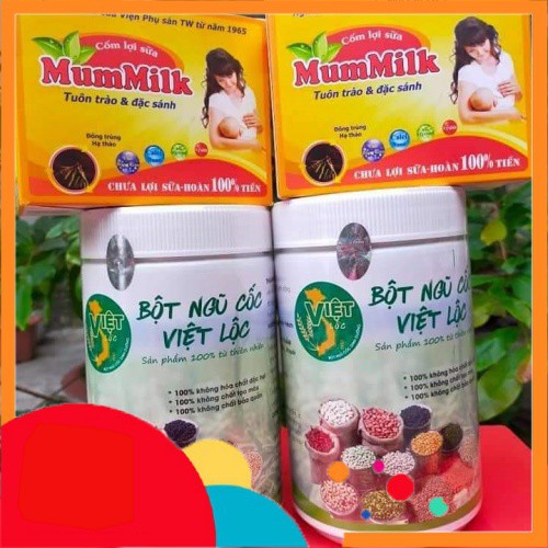 COMBO ngũ cốc lợi sữa VIỆT LỘC + cốm MUMMILK đông trùng hạ thảo chính hãng