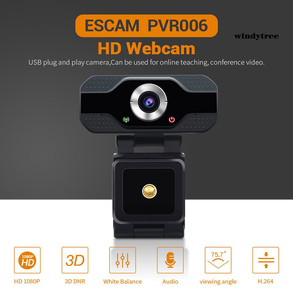 Webcam Có Camera Escam Pvr006 Hd 1080p Cho Máy Tính