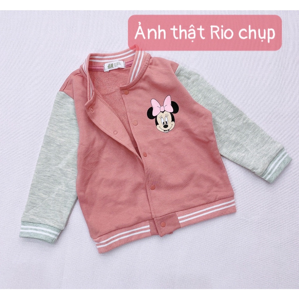 Áo khoác bomber hình mickey bé gái RIO chất nỉ dư xịn mềm ấm Ảnh thật Rio chụp hàng có sẵn kèm video