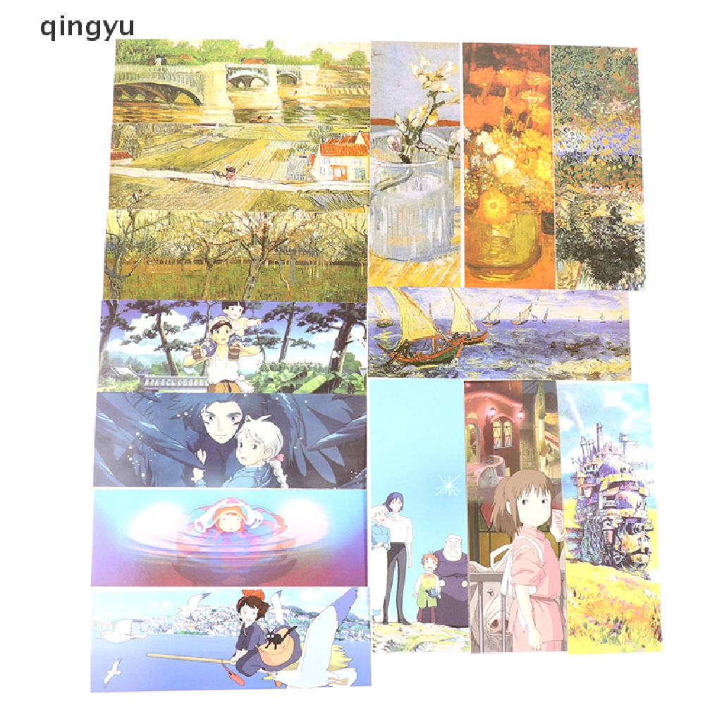 Bộ 30 Thẻ Đánh Dấu Trang Sách Hình Tranh Sơn Dầu Van Gogh